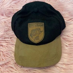 Bass Pro Shops black adjustable hat with brown bill